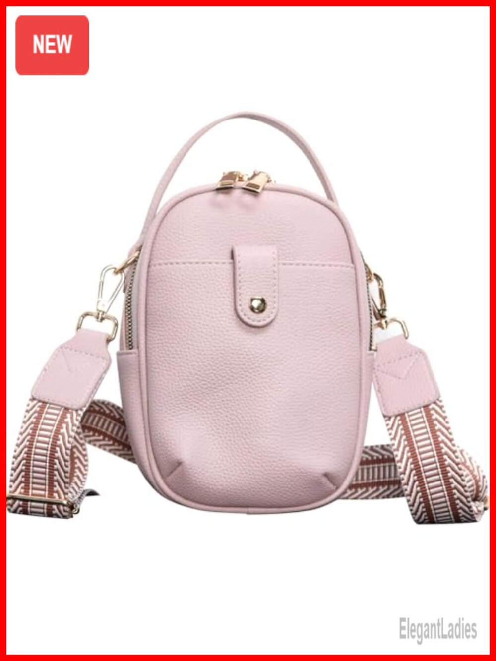 Vegan Leather Crossbody Bag Women Multi Compartment Shoulder Purse